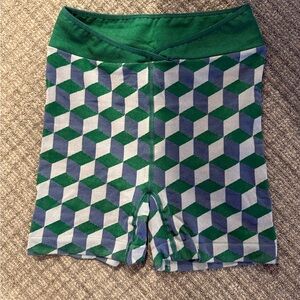 Free People Blue and Green High Waist Shorts